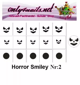 Nailart Schablone 15er Karte Horror Smiley 2