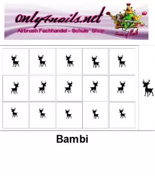 Nailart Schablone 15er Karte Bambi