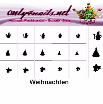 Nailart Schablone 15er Karte Weihnachten