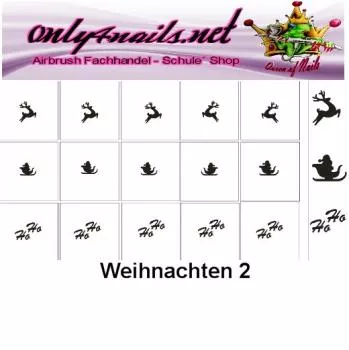 Nailart Schablone 15er Karte Weihnachten 2