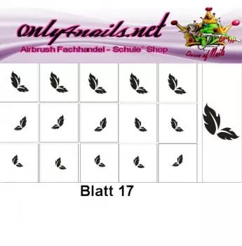 Nailart Schablone 15er Karte Blatt 017