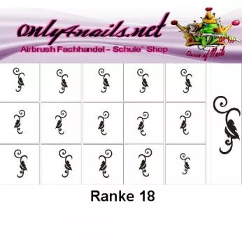 Nailart Schablone 15er Karte Ranke 18