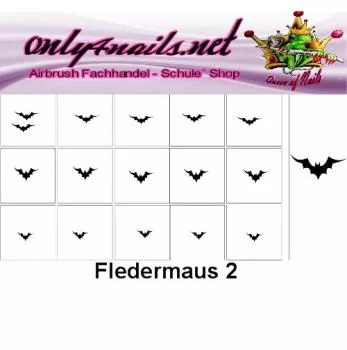 Nailart Schablone 15er Karte Fledermaus 2