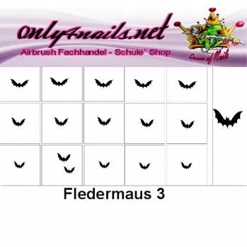 Nailart Schablone 15er Karte Fledermaus 3