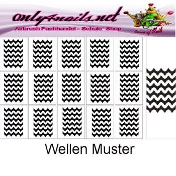 Nailart Schablone 15er Karte Wellen Muster