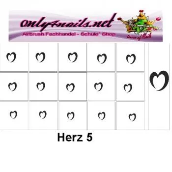 Nailart Schablone 15er Karte Herz 5