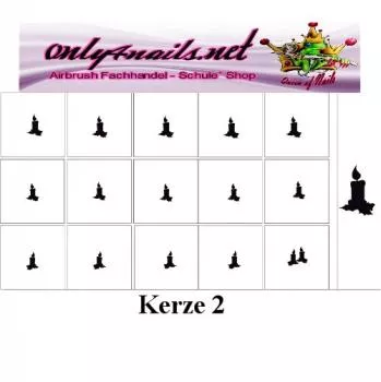 Nailart Schablone 15er Karte Kerze 2