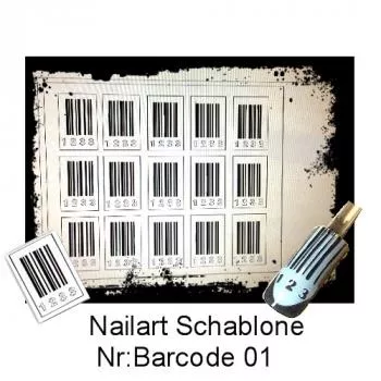 Nailart Schablone 15er Karte Barcode01