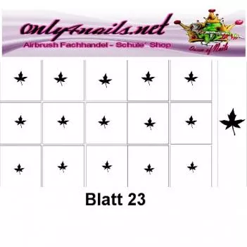 Nailart Schablone 15er Karte Blatt 23