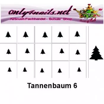 Nailart Schablone 15er Karte Tannenbaum 6