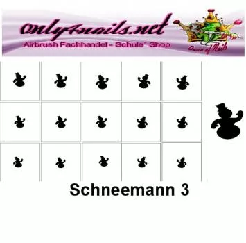 Nailart Schablone 15er Karte Schneemann3