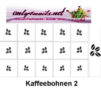 Nailart Schablone 15er Karte Kaffeebohnen 2