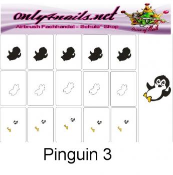 Preview: Nailart Schablone 15er Karte Pinguin 3
