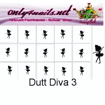 Nailart Schablone 15er Karte Dutt Diva 3