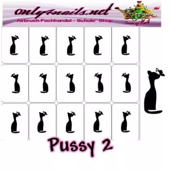 Nailart Schablone 15er Karte Pussy 2