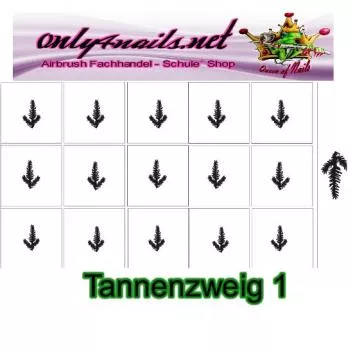 Nailart Schablone 15er Karte Tannenzweig 1