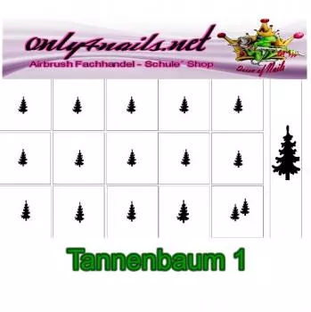 Nailart Schablone 15er Karte Tannenbaum 1