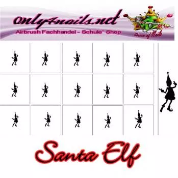Nailart Schablone 15er Karte Santa Elf