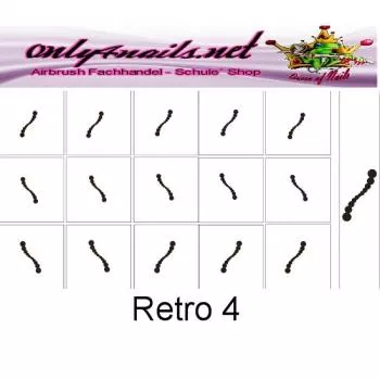 Nailart Schablone 15er Karte Retro 04