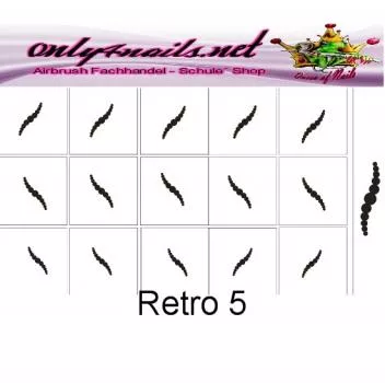 Nailart Schablone 15er Karte Retro 05