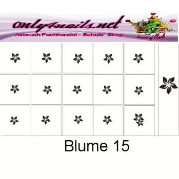 Nailart Schablone 15er Karte Blume 15