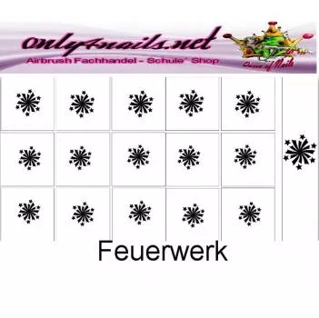 Nailart Schablone 15er Karte Feuerwerk