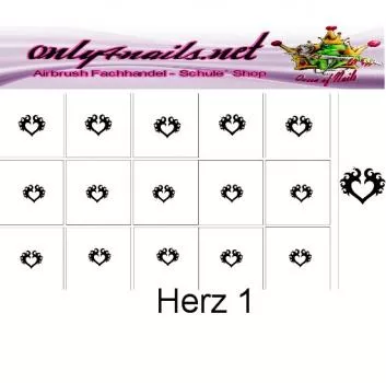 Nailart Schablone 15er Karte Herz 1