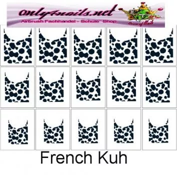 Schablone 15er Karte French Kuh Muster