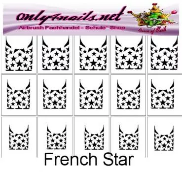 Schablone 15er Karte French Star Muster