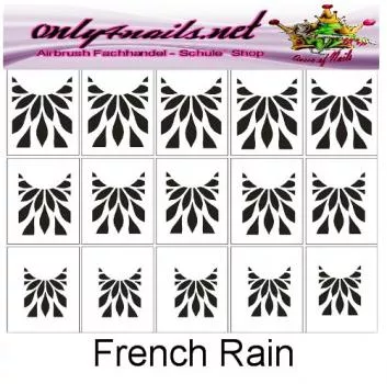 Airbrush Schablone French Rain Muster