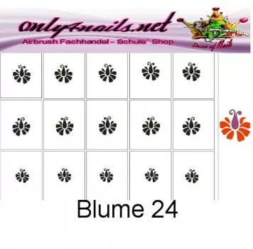 Nailart Schablone 15er Karte Blume 24