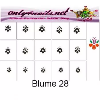 Nailart Schablone 15er Karte Blume 28