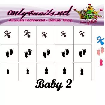Nailart Schablone 15er Karte Baby 2