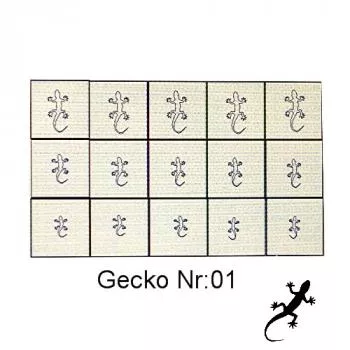 Nailart Schablone 15er Karte Gecko 01