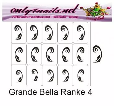 Airbrush Schablone Grande Bella Ranke 4S
