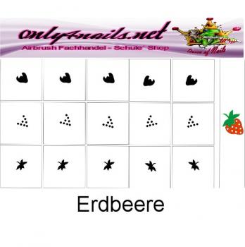 Preview: Nailart Schablone 15er Karte Erdbeere