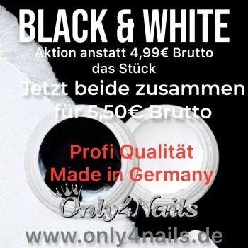 Farbgel Set Schwarz und Weiß für Fingernägel