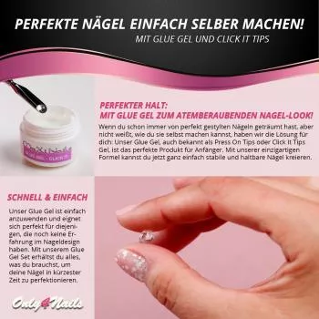 Glue Gel für Click It so einfach war’s noch nie dir selber die Nägel zu machen