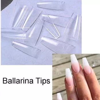 Ballarina Nail Tips 100 Stück mit kurzer Klebefläche
