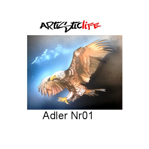 Schablonen Airbrush Step by Step angreifender Adler # 0182 & Anleitungs CD 
