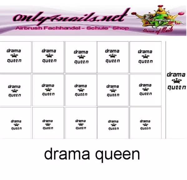 Schablone 15er Karte drama queen