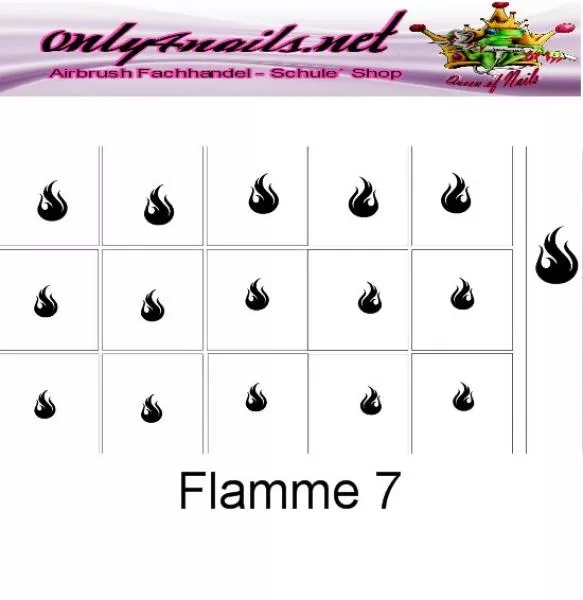 Airbrush Schablone Flamme 7