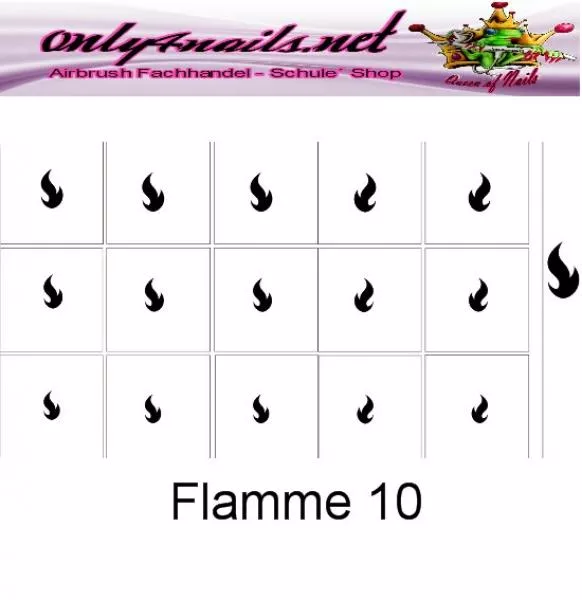 Airbrush Schablone Flamme 10