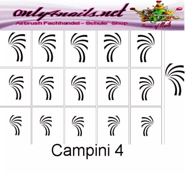 Campini 4 Muster Airbrush Schablone