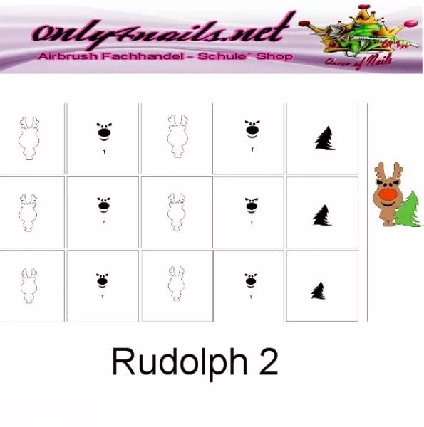 Airbrush Schablone Rudolph 2