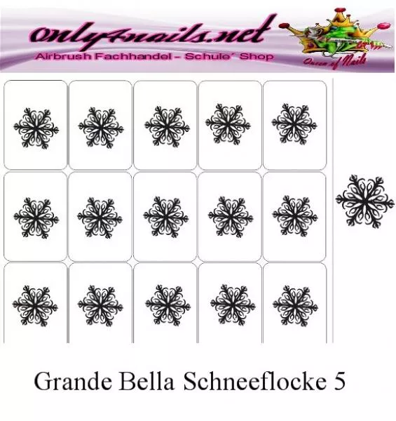 Airbrush Schablone Grande Bella Schneeflocke 5 XL