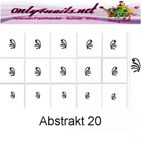 Airbrush Abstrakt 20 Schablone für Nailart