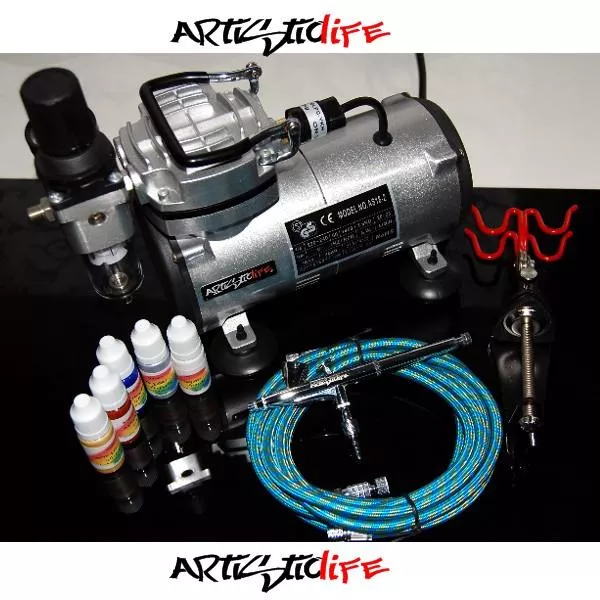 Airbrush komplett set na2:kompressor,Farben,Halter,Schlauch