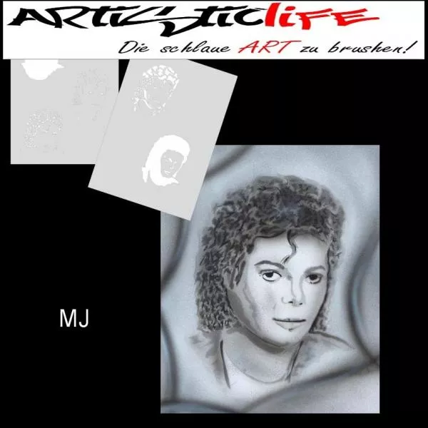 Airbrush Schablone Michael Step by Step Gr M