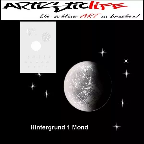 Airbrush Schablonen Hintergrund 1 Mond